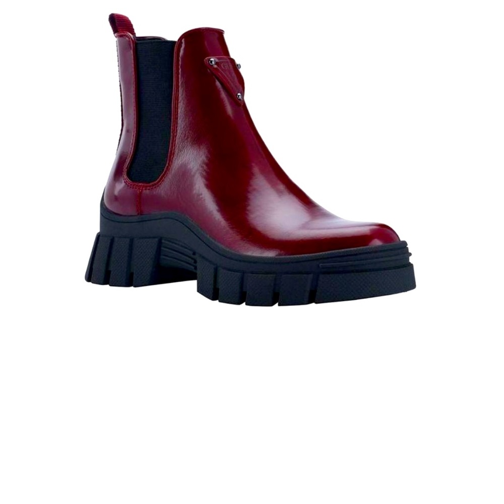 Guess burgundy half boot platform size 5